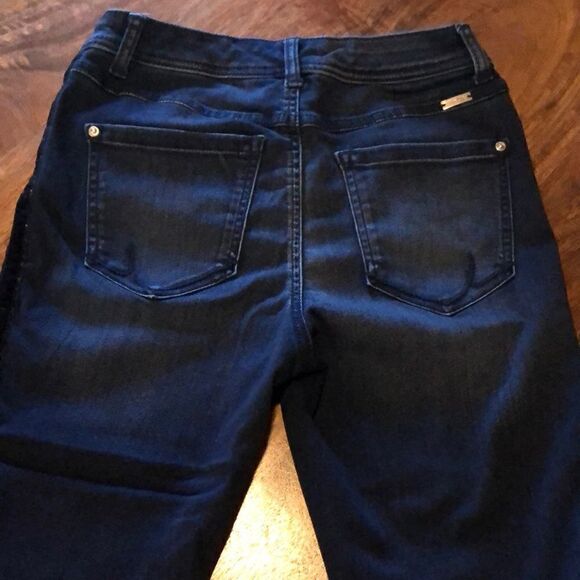 INC Denim Skinny Leg Regular Fit High Rise Jeans-black velvet stripe-Size 6 - Picture 2 of 9